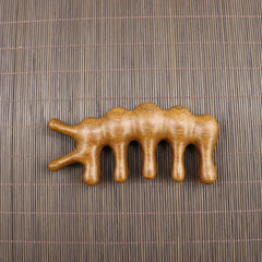 Golden Sandalwood Scalp Massager with Five Teeth