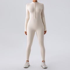 Women's Fleece-Lined Yoga Jumpsuit – Warm One-Piece Athletic Romper