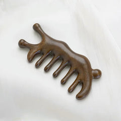 Golden Sandalwood Scalp Massager with Five Teeth