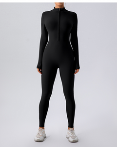 Women's Fleece-Lined Yoga Jumpsuit – Warm One-Piece Athletic Romper