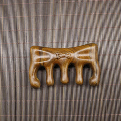 Golden Sandalwood Scalp Massager with Five Teeth
