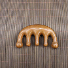 Golden Sandalwood Scalp Massager with Five Teeth