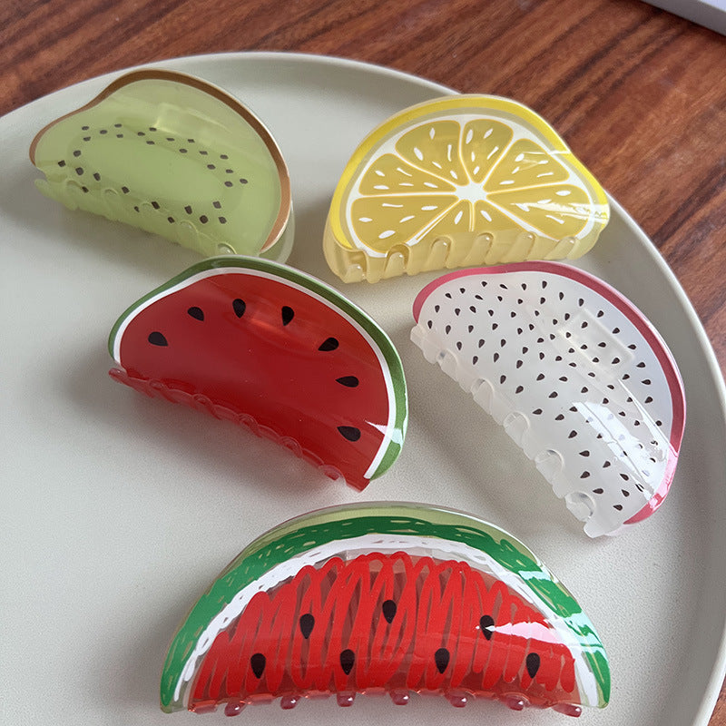 Acrylic Fruit Hair Claw Clip – Fun Summer Hair Accessory for Women