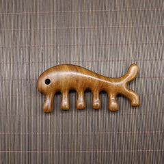 Golden Sandalwood Scalp Massager with Five Teeth