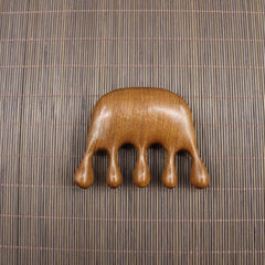 Golden Sandalwood Scalp Massager with Five Teeth
