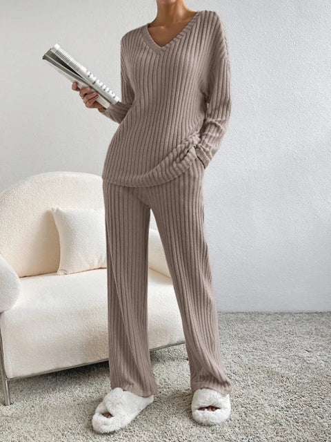 Women's Casual 2-Piece Loungewear Set – Matching Top & Pants Tracksuit
