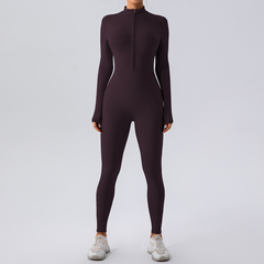 Women's Fleece-Lined Yoga Jumpsuit – Warm One-Piece Athletic Romper